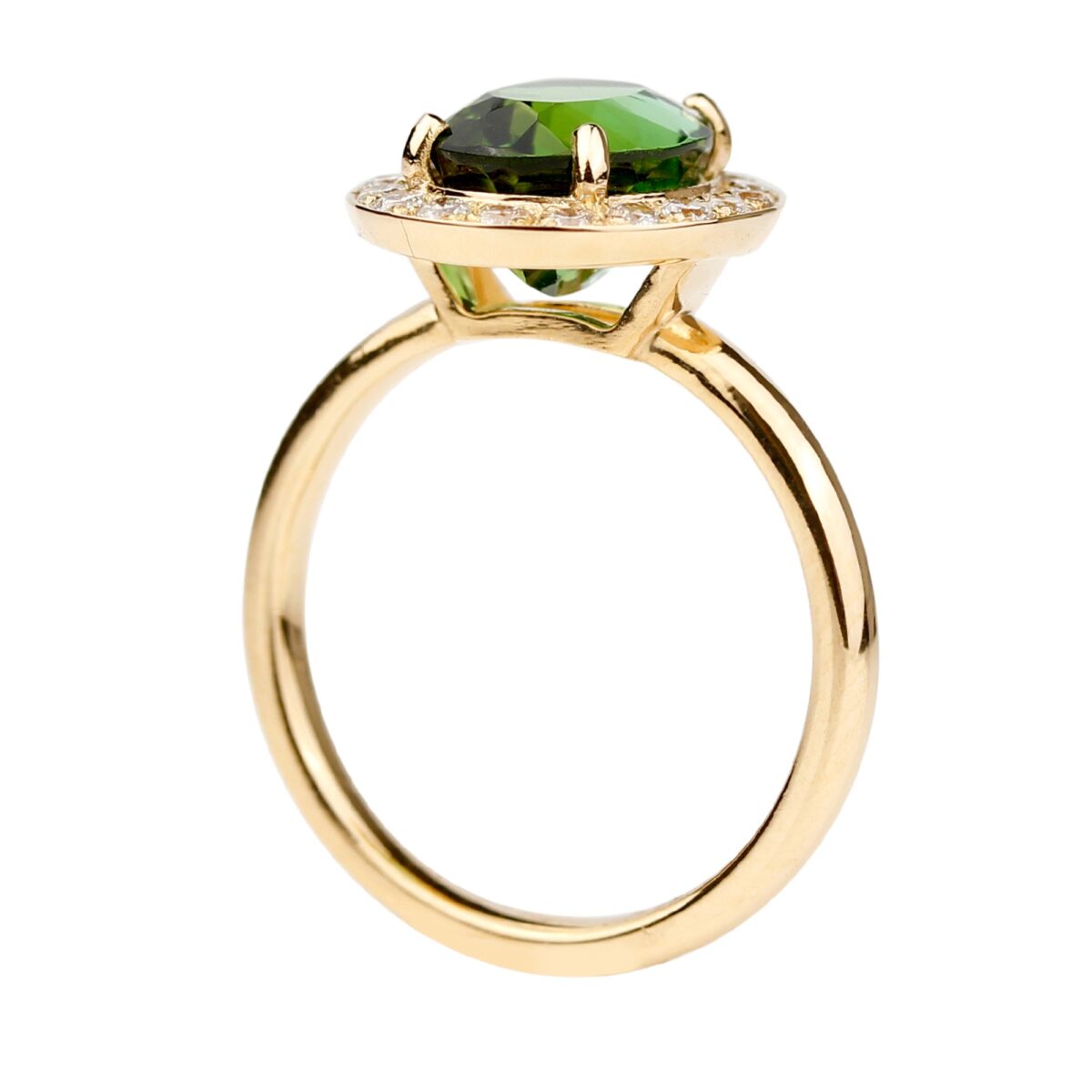 Bague tourmaline verte ovale