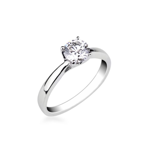 Solitaire diamant contemporain en or blanc