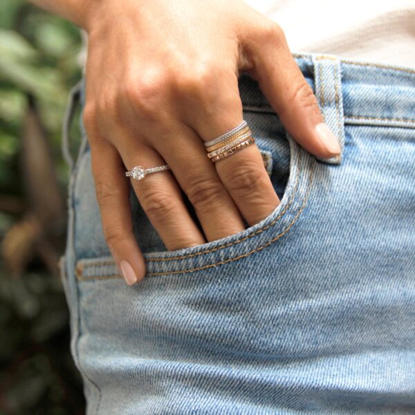 Solitaire diamants deux ors