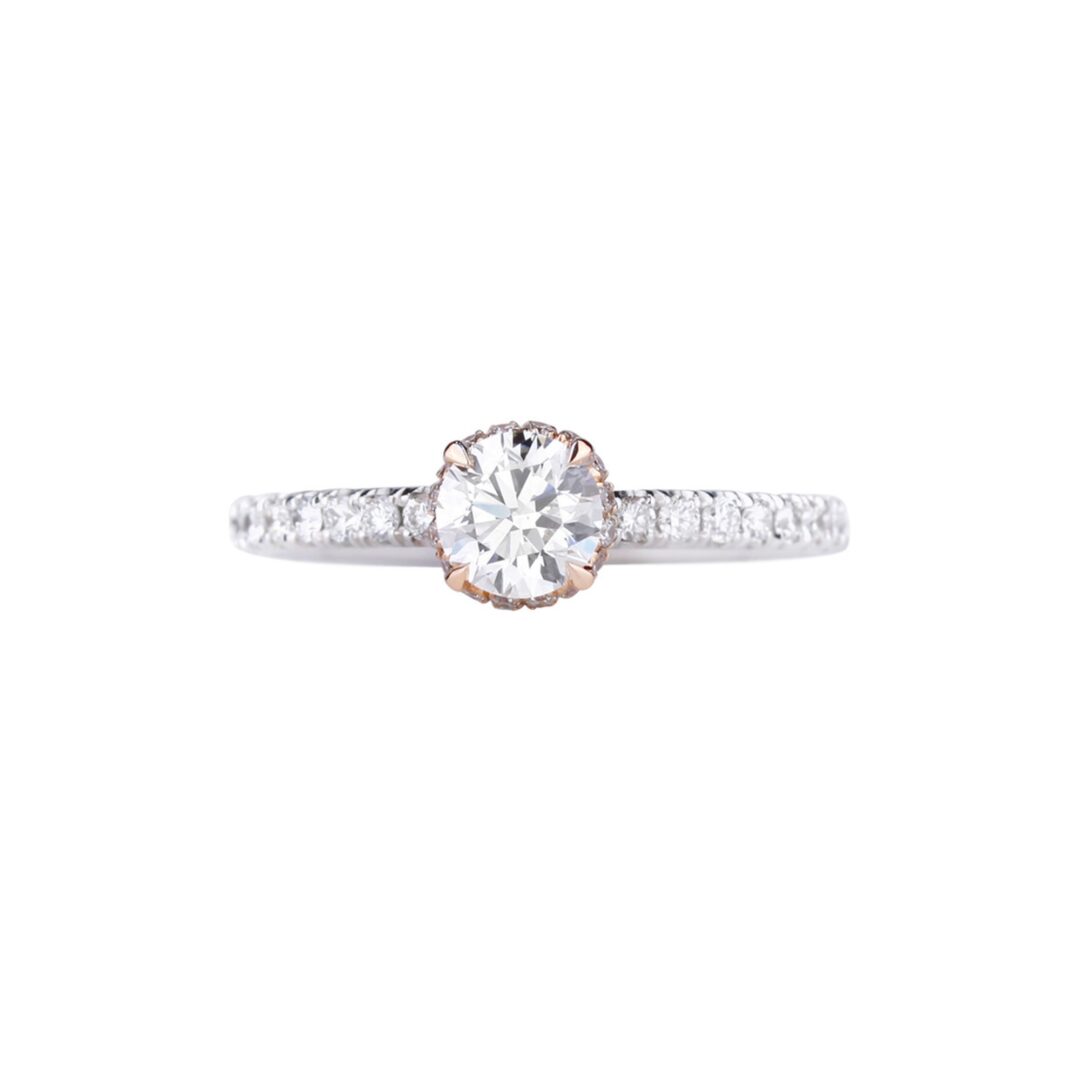 Solitaire diamants deux ors