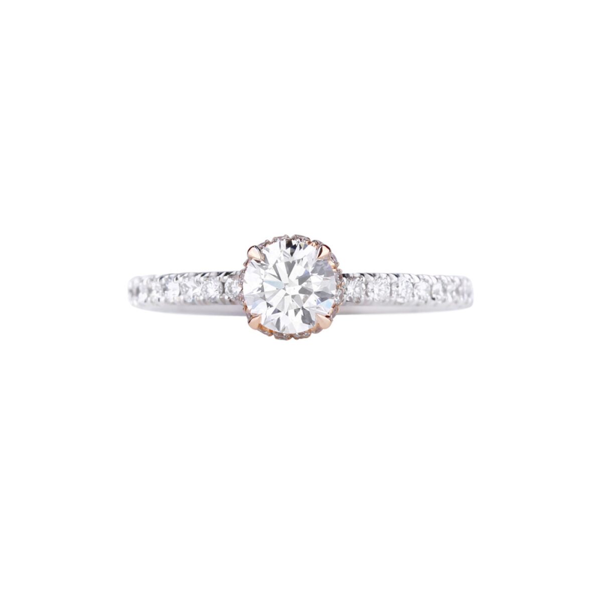 Solitaire diamants deux ors