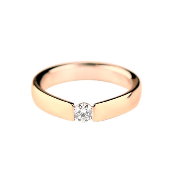 Solitaire jonc or rose