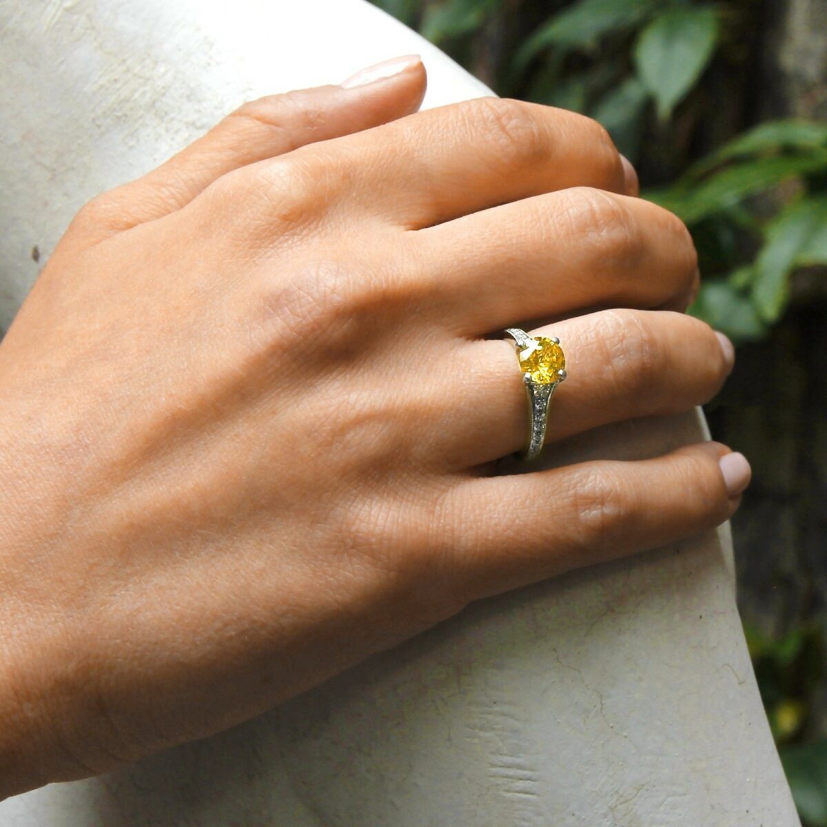 Bague saphir jaune