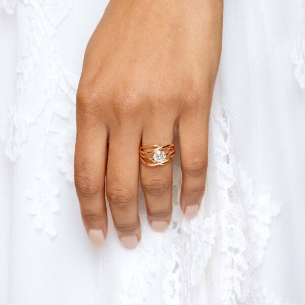 Bague diamant et or rose