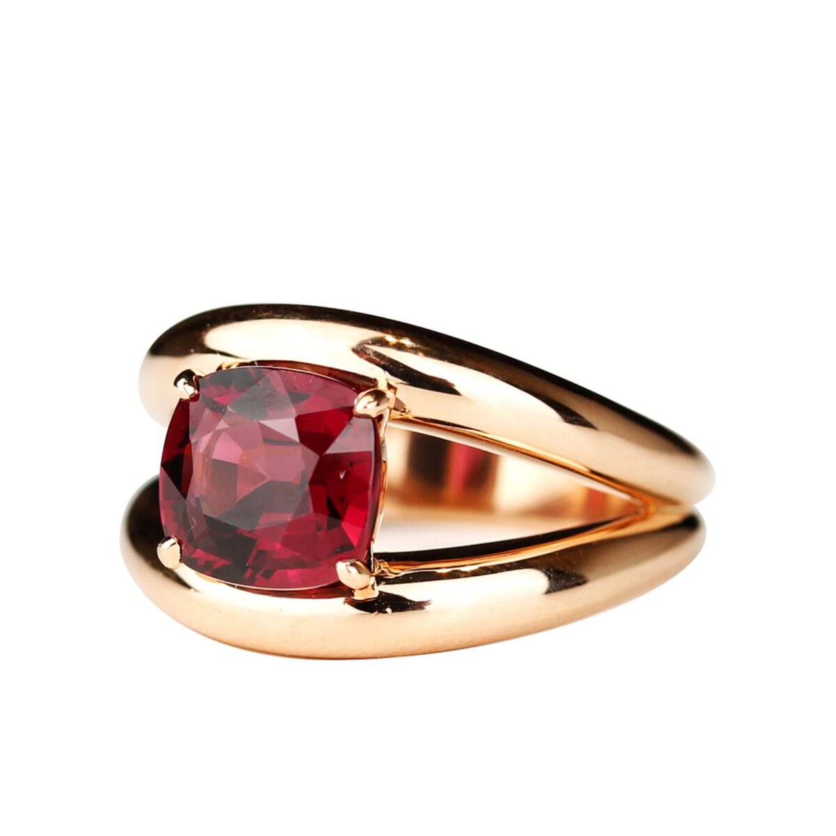 Bague grenat et or rose