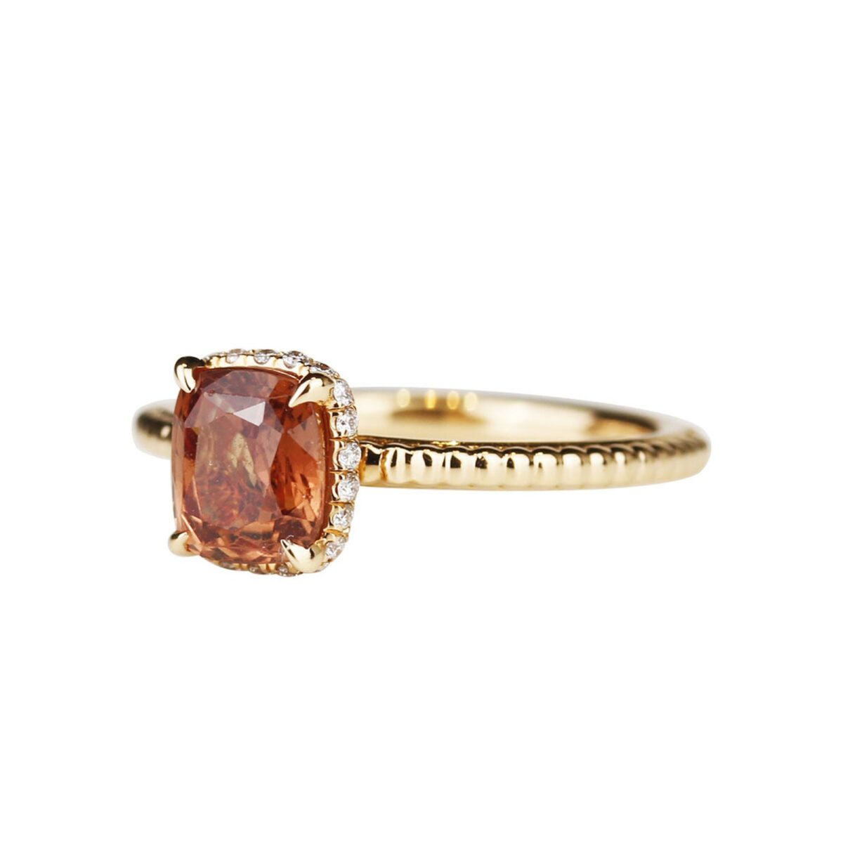 Bague saphir orange