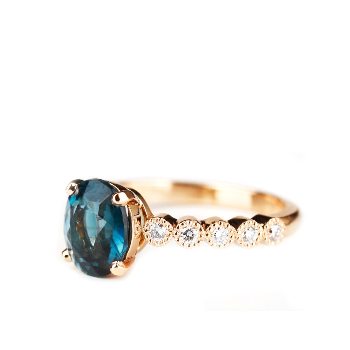 Bague tourmaline bleue