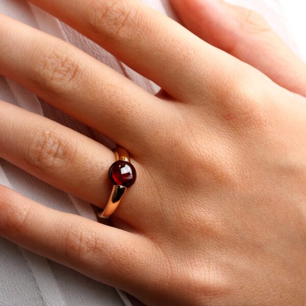 Bague grenat et or rose
