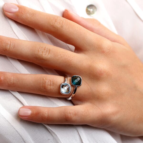 Bague topazes et or blanc