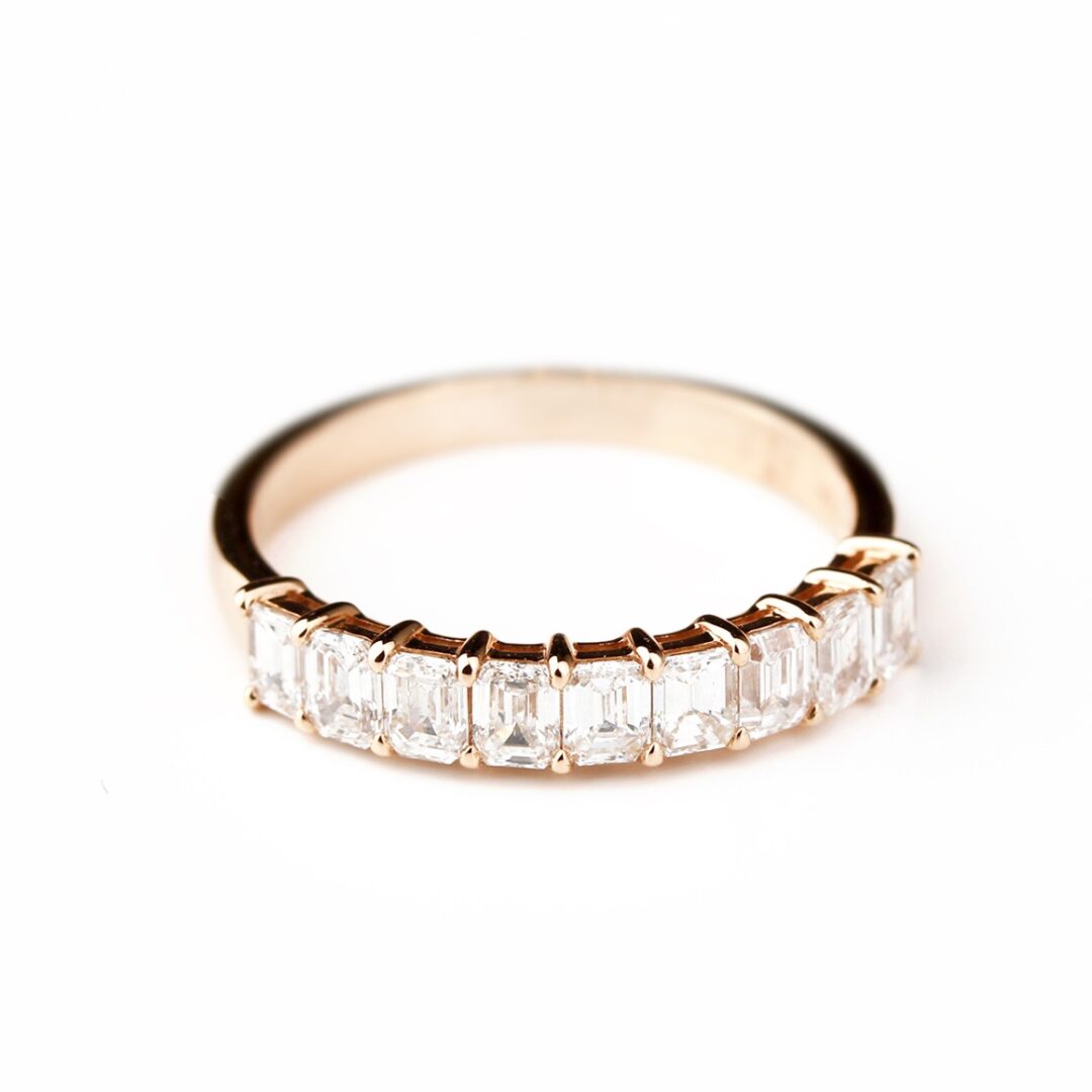 Alliance diamants or rose joaillerie