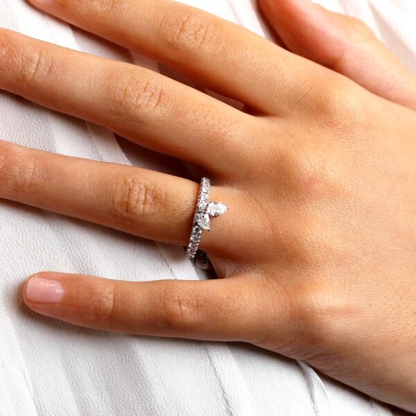 Bague diamants poire toi et moi