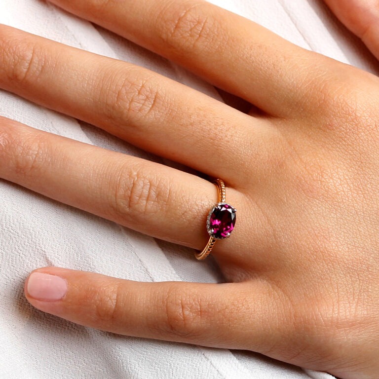 Bague grenat rhodolite
