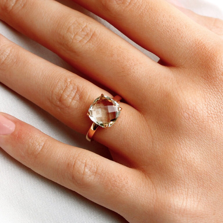 Bague quartz prasiolite Espiegle
