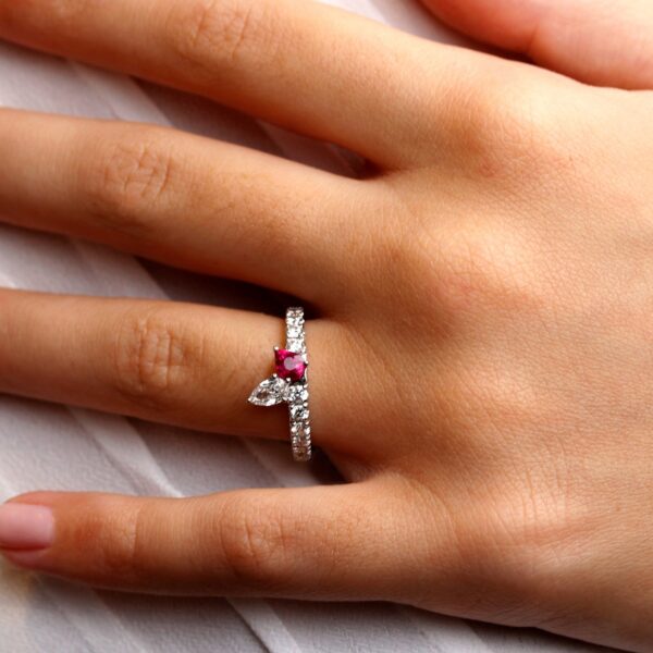 Bague Toi et moi rubis et diamants