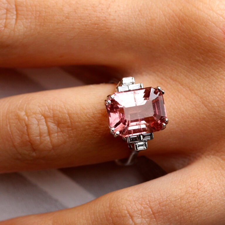 Bague tourmaline rose
