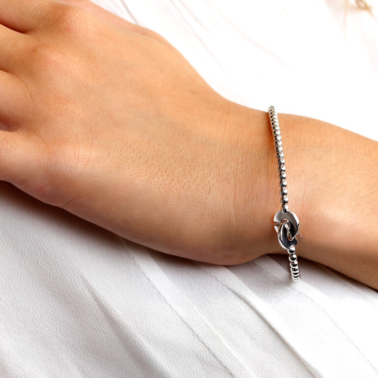 Bracelet perles d'or blanc Aurore