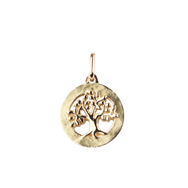 Pendentif Arbre de vie ajouré, médaille en or jaune 18K