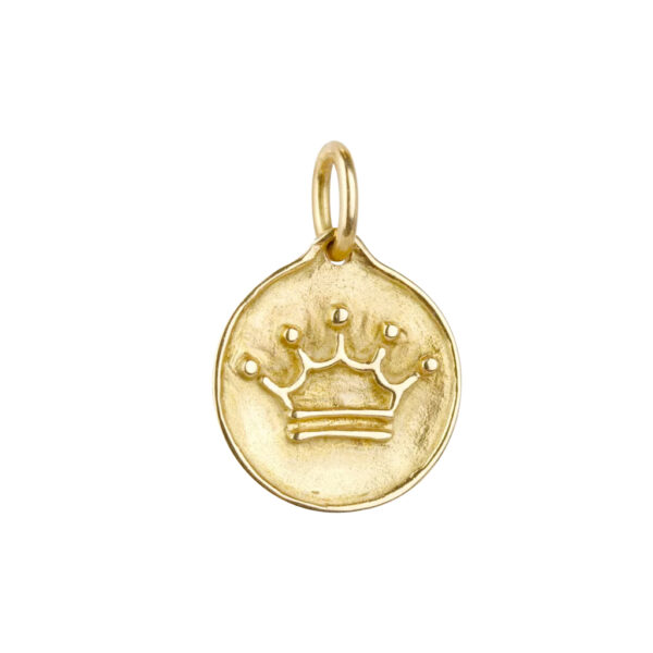 Pendentif Couronne, médaille en or jaune 18K