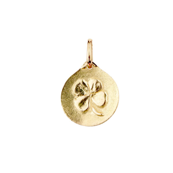 Pendentif Trèfle 4 feuilles, médaille en or jaune 18K