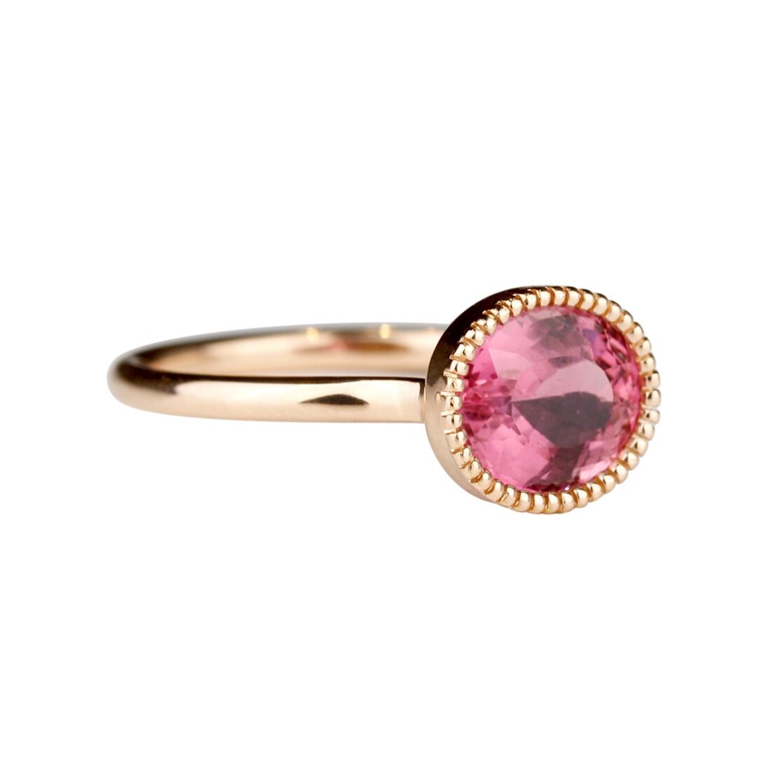 Bague Tourmaline rose ovale