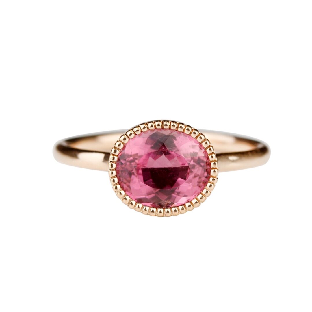 Bague Tourmaline rose ovale