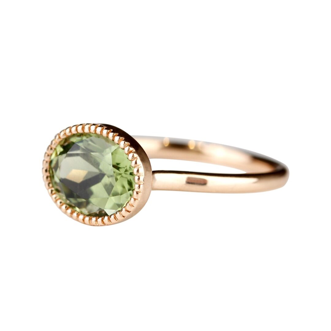 Bague Tourmaline verte ovale