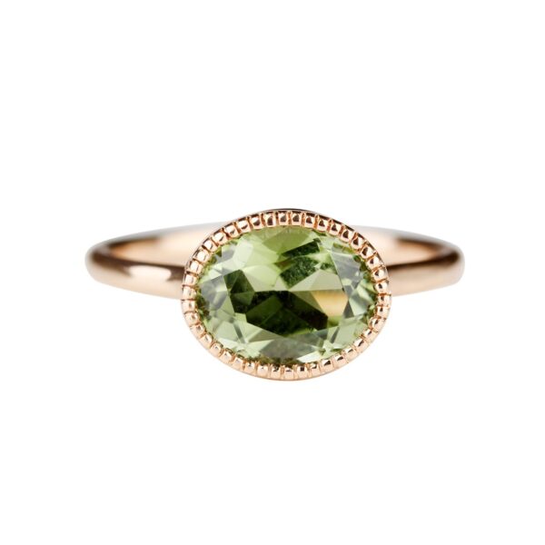 Bague Tourmaline verte ovale