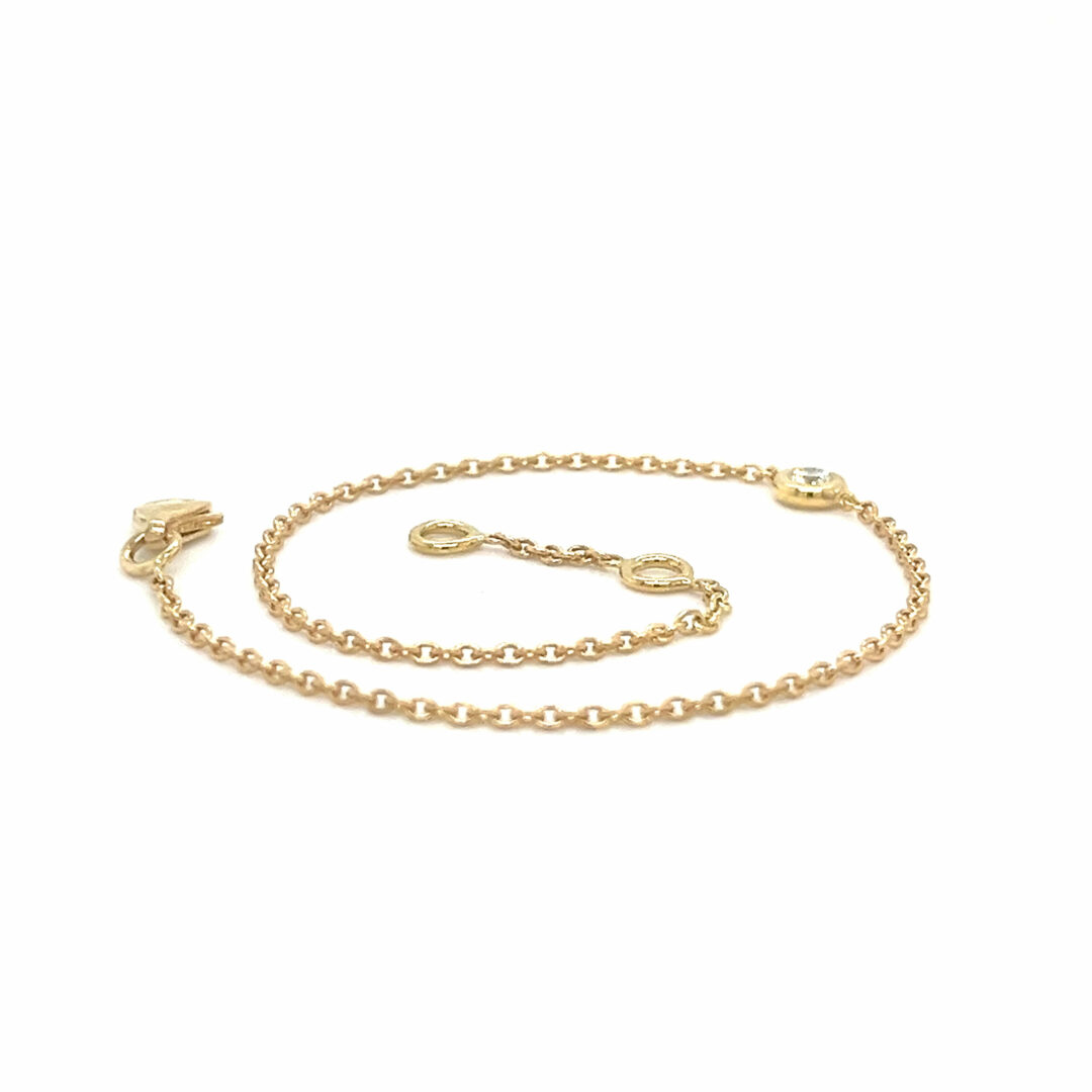 Talisman bracelet diamant solitaire en or jaune 18K signé Compagnie des Gemmes
