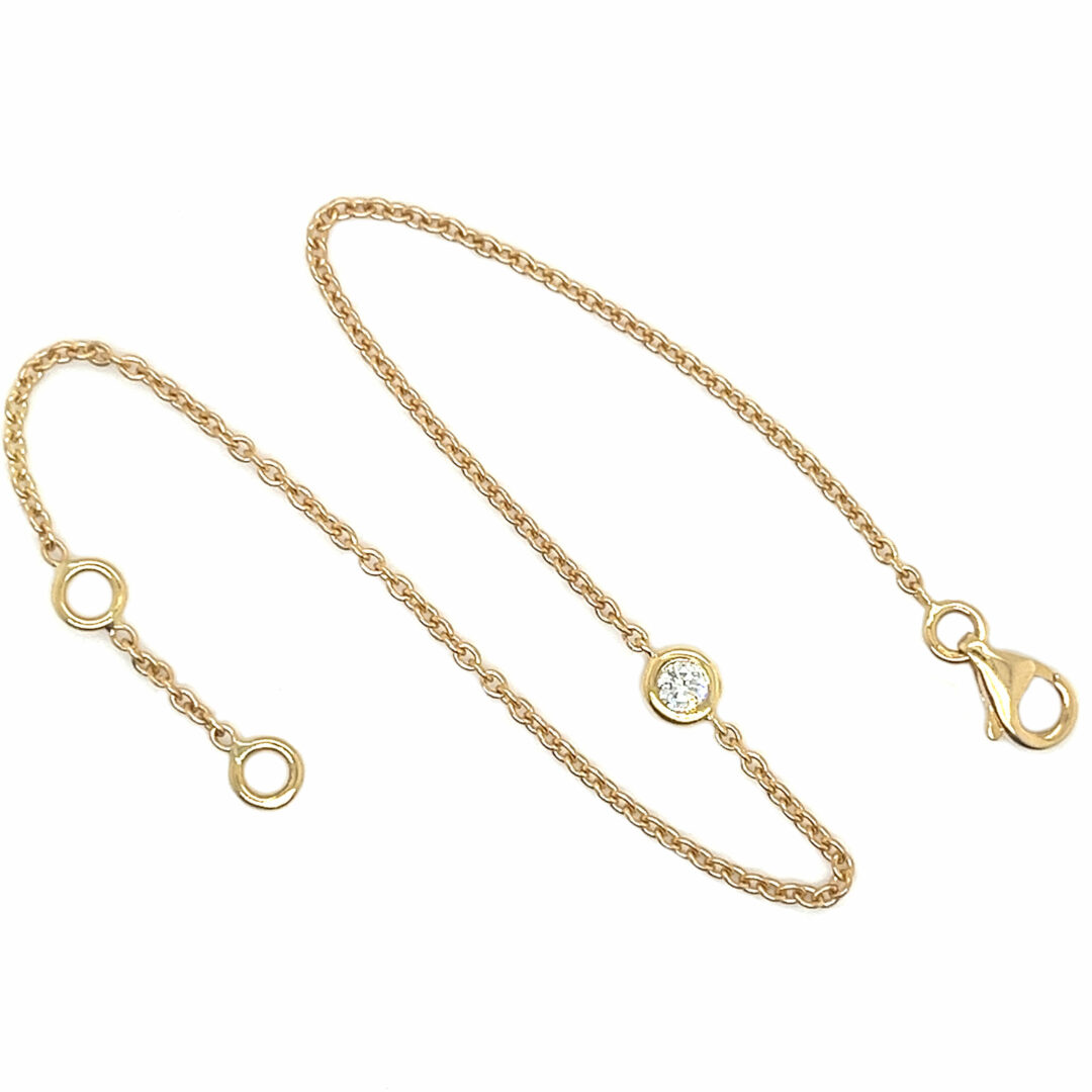Talisman bracelet diamant solitaire en or jaune 18K signé Compagnie des Gemmes