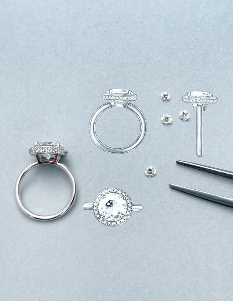 Création de bague de fiançailles sur-mesure Compagnie des Gemmes Paris