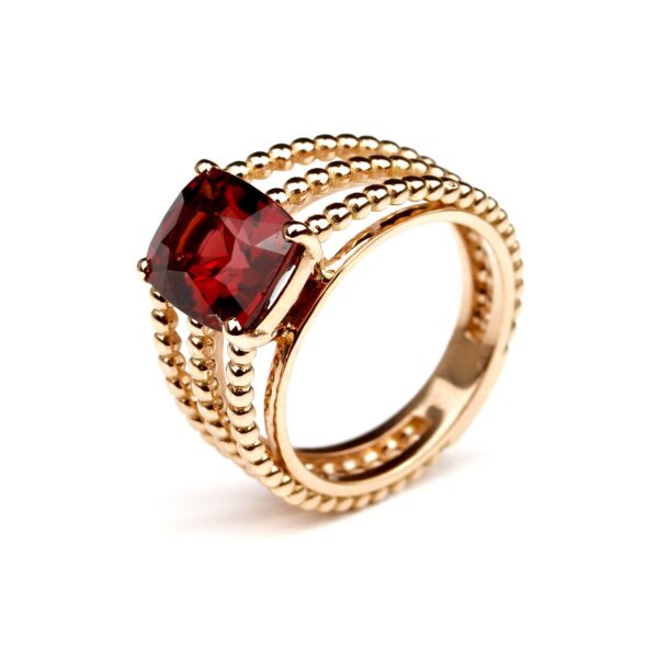 Bague grenat rhodolite or rose Grace