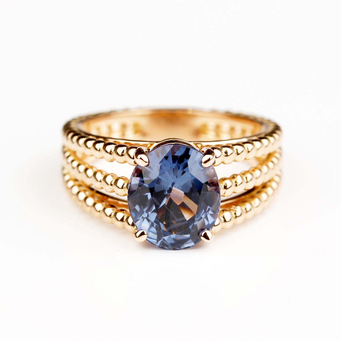 Bague spinelle bleue deals