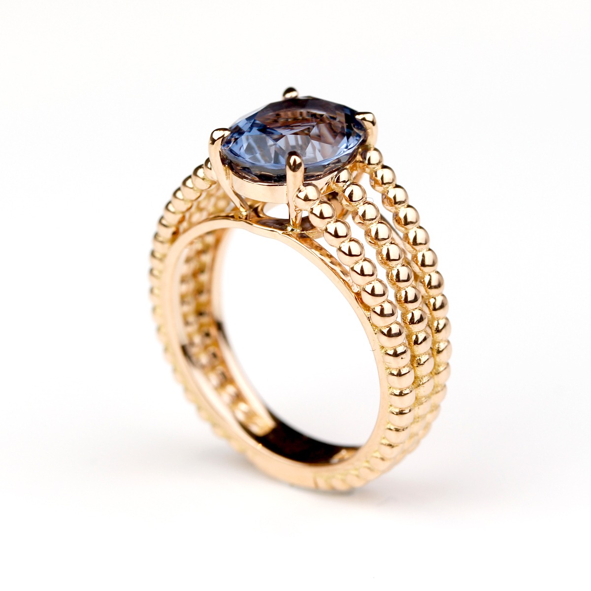 Bague spinelle bleu Compagnie des Gemmes