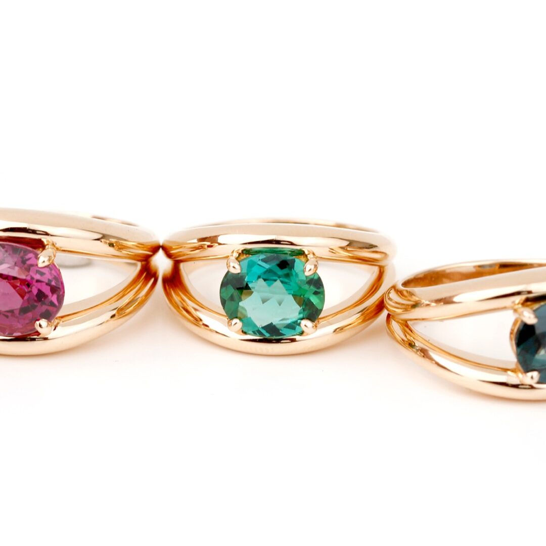 Bague tourmaline ovale or rose Boccadilupo