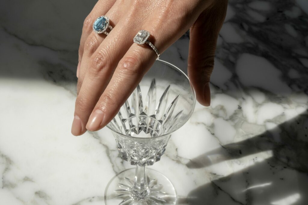 Bague diamants et aigue-marine sur or blanc