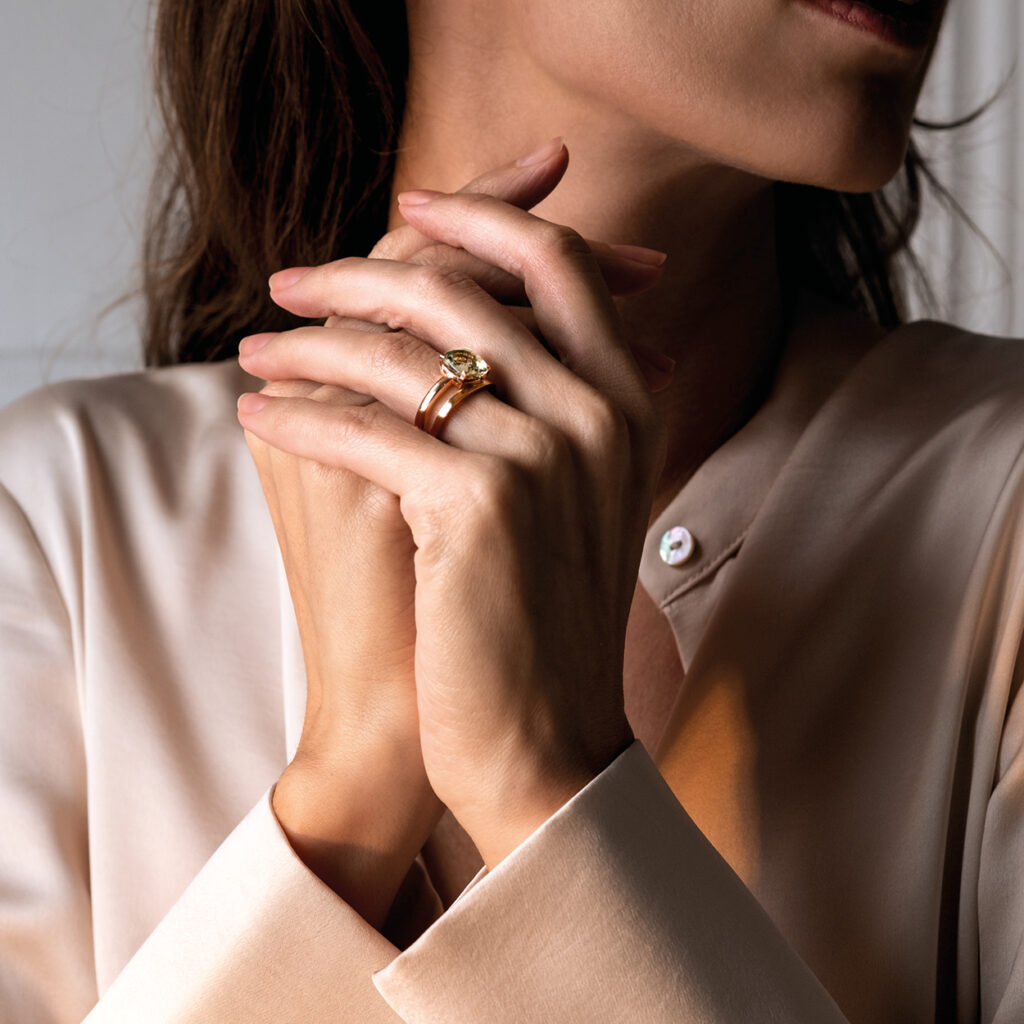 Bague prasiolite Poppy Blue