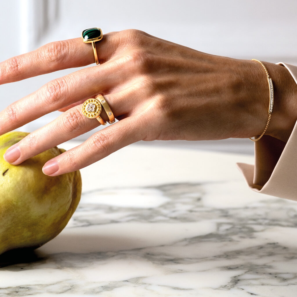 Alliance or jaune et diamants Amiral Bague malachite Paraty Bague or et diamants Alienor