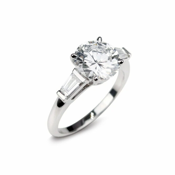 Bague solitaire diamant or blanc 18K Chaillot Compagnie des Gemmes Paris