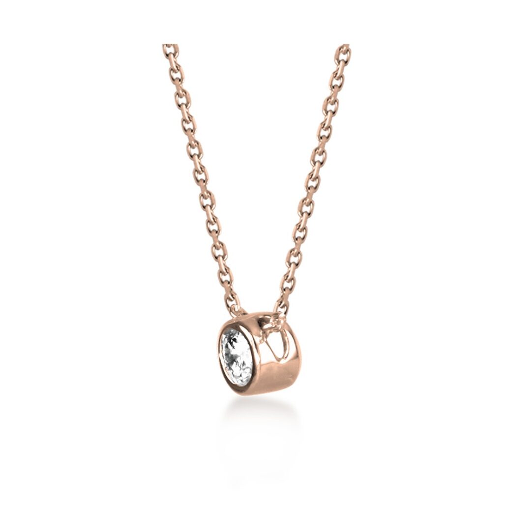 Pendentif diamant or rose