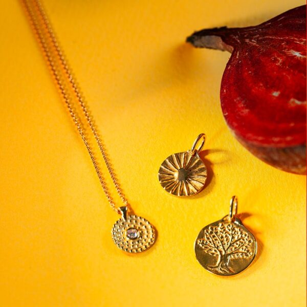 Médaille pendentif arbre de vie or jaune