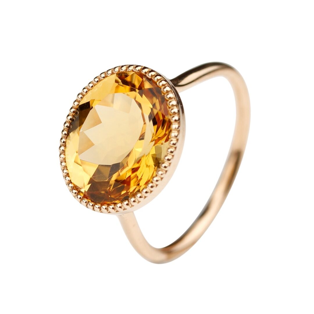 Bague citrine et or rose Divine