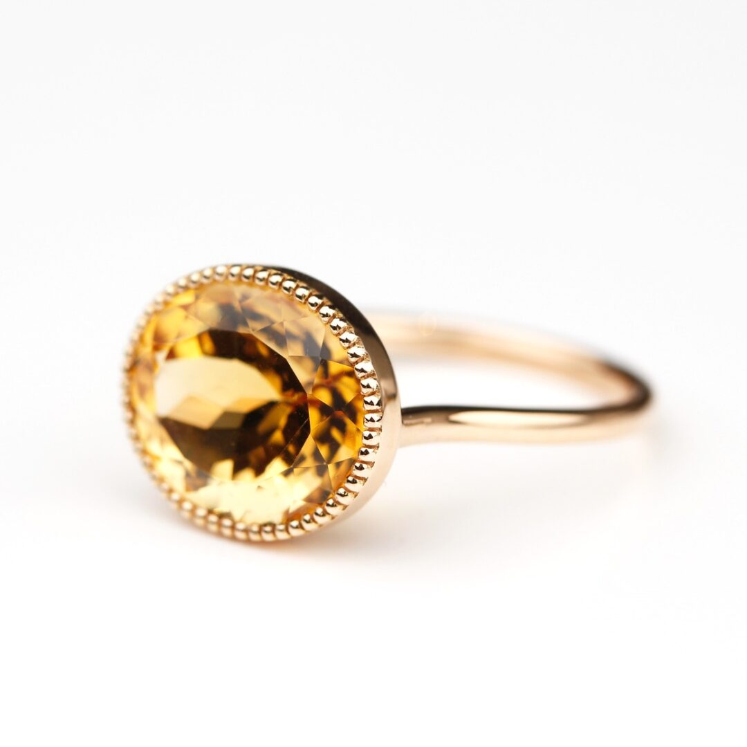 Bague citrine et or rose Divine