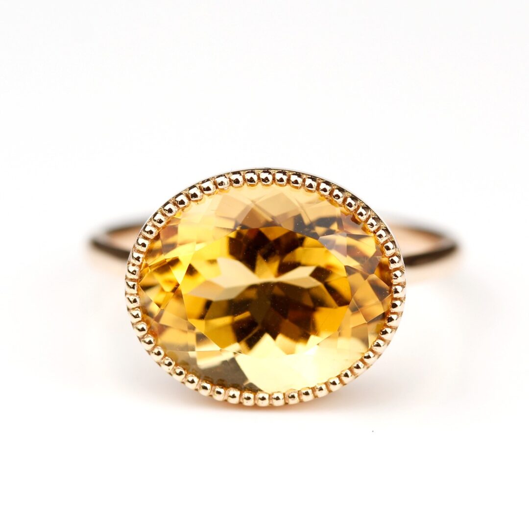 Bague citrine et or rose Divine