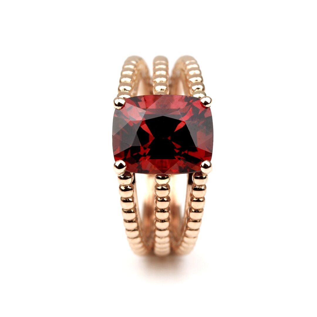 Bague grenat rhodolite or rose Grace