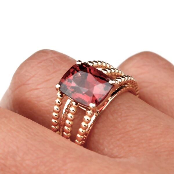 Bague grenat rhodolite or rose Grace