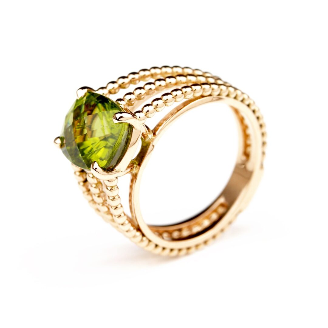 Bague péridot or rose Grace