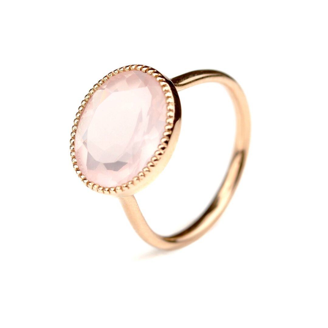 Bague quartz rose or rose Divine