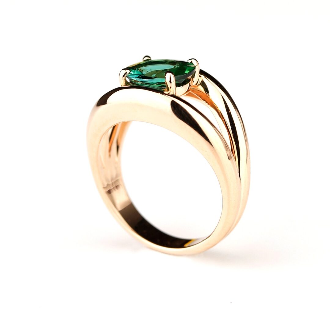 Bague tourmaline ovale or rose Boccadilupo