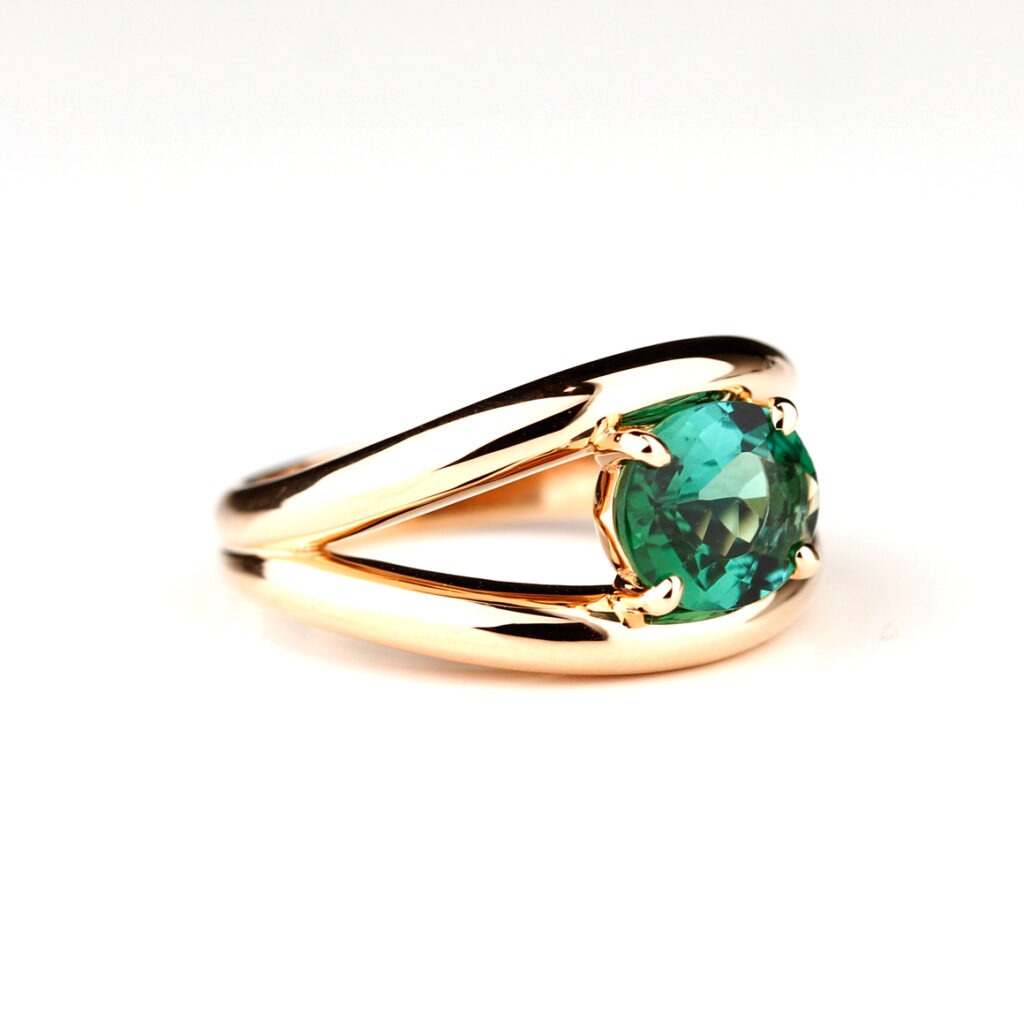 Bague tourmaline ovale or rose Boccadilupo