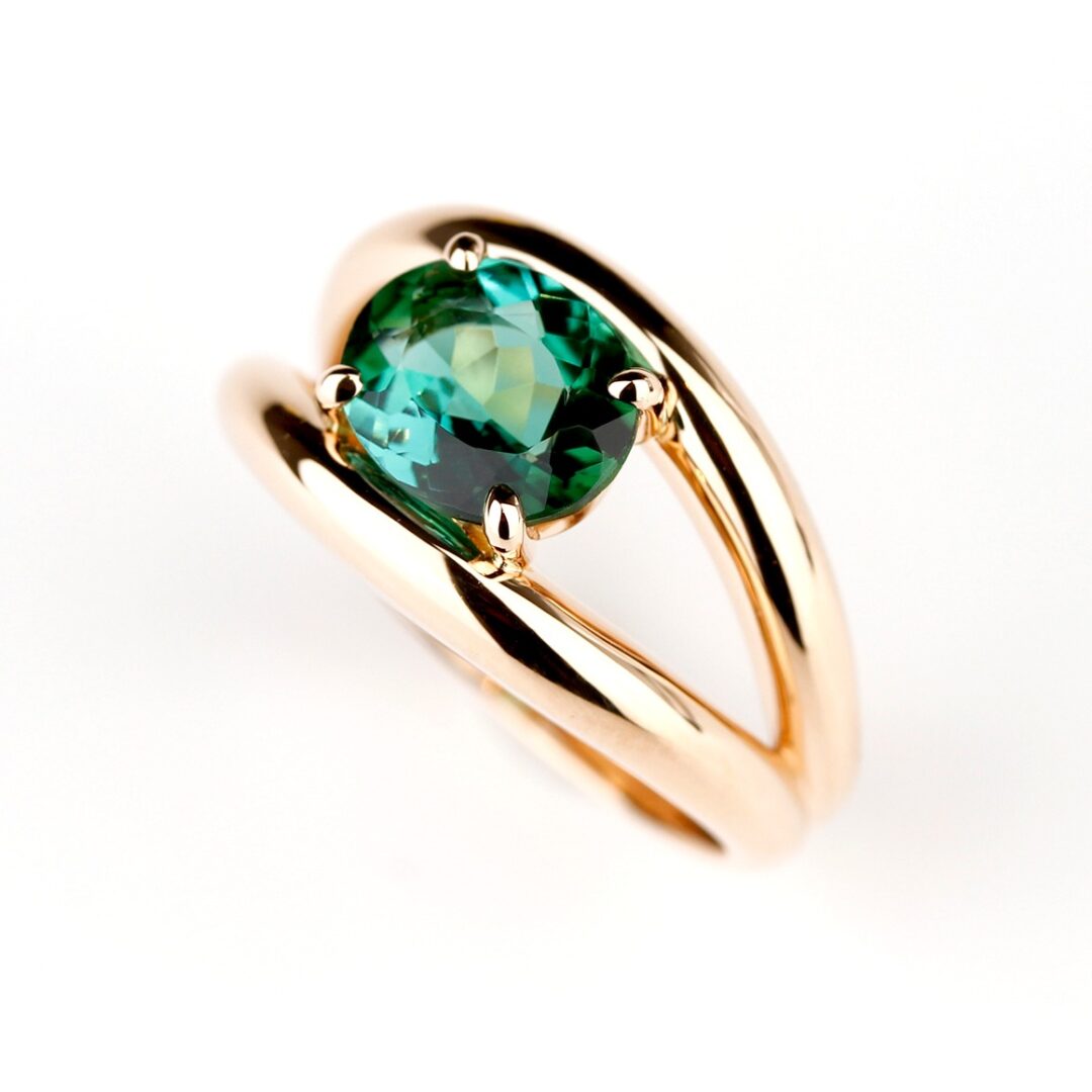 Bague tourmaline ovale or rose Boccadilupo